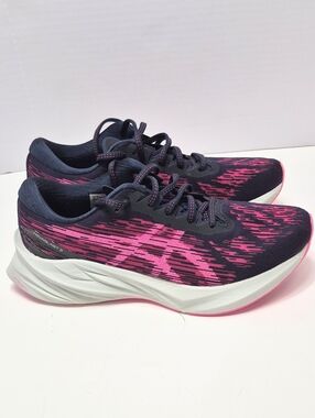 Womens Asics Nova Blast 3 Running Shoe Pink/ Blue